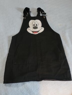 Disney Black Overall Dress with Mickey Face